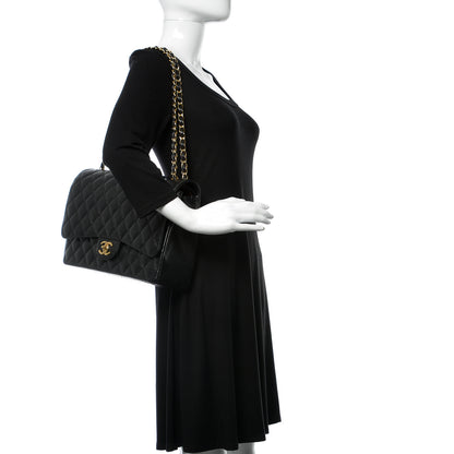 Chanel Caviar Quilted Maxi Double Flap Black 2 of 10