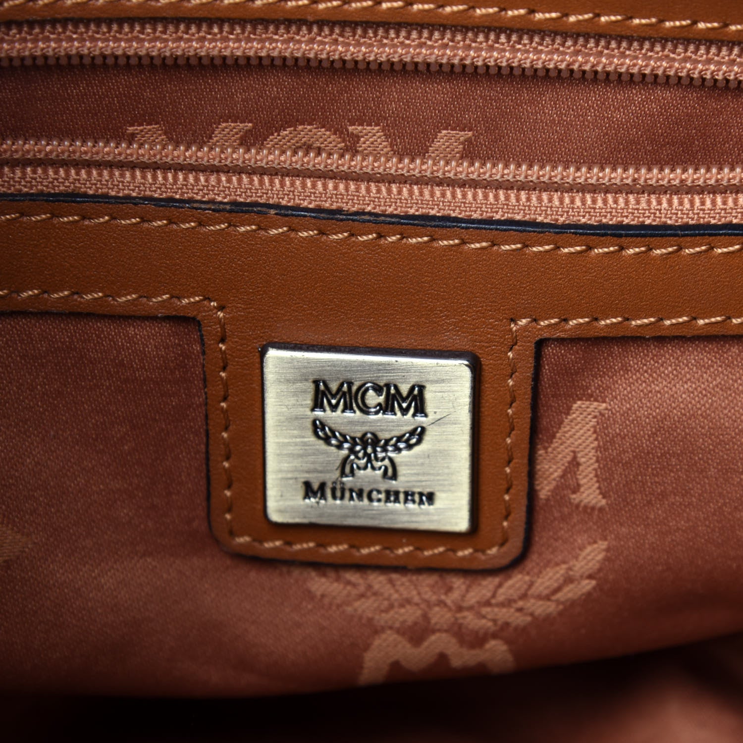 MCM Visetos Barrel Bag Cognac 6 of 12
