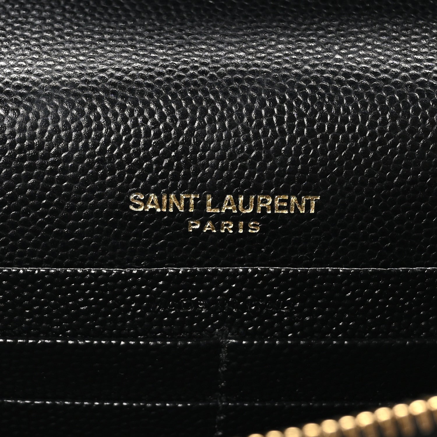Saint Laurent Grain De Poudre Matelasse Chevron Monogram Envelope Chain Wallet Black 6 of 9