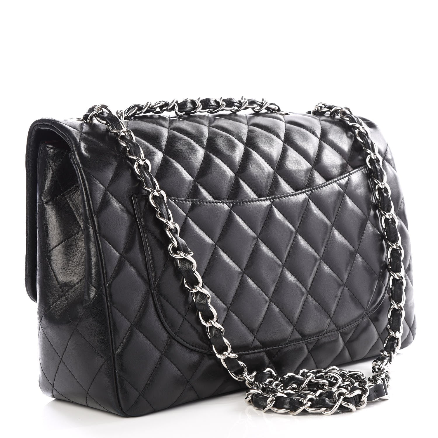 Chanel Lambskin Quilted Jumbo Single Flap Black 2 of 9