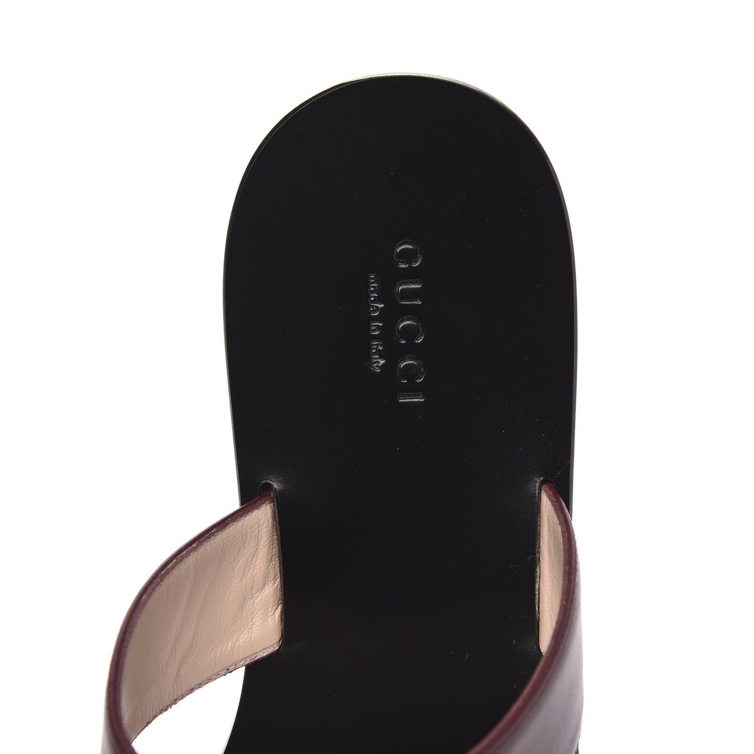 Gucci Calfskin Double G Thong Sandals 39.5 Vintage Bordeaux 6 of 9