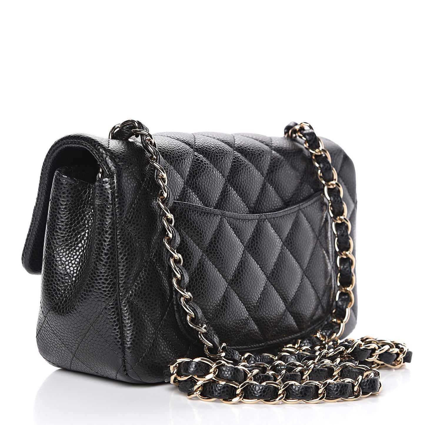 Caviar Quilted Mini Rectangular Flap Black