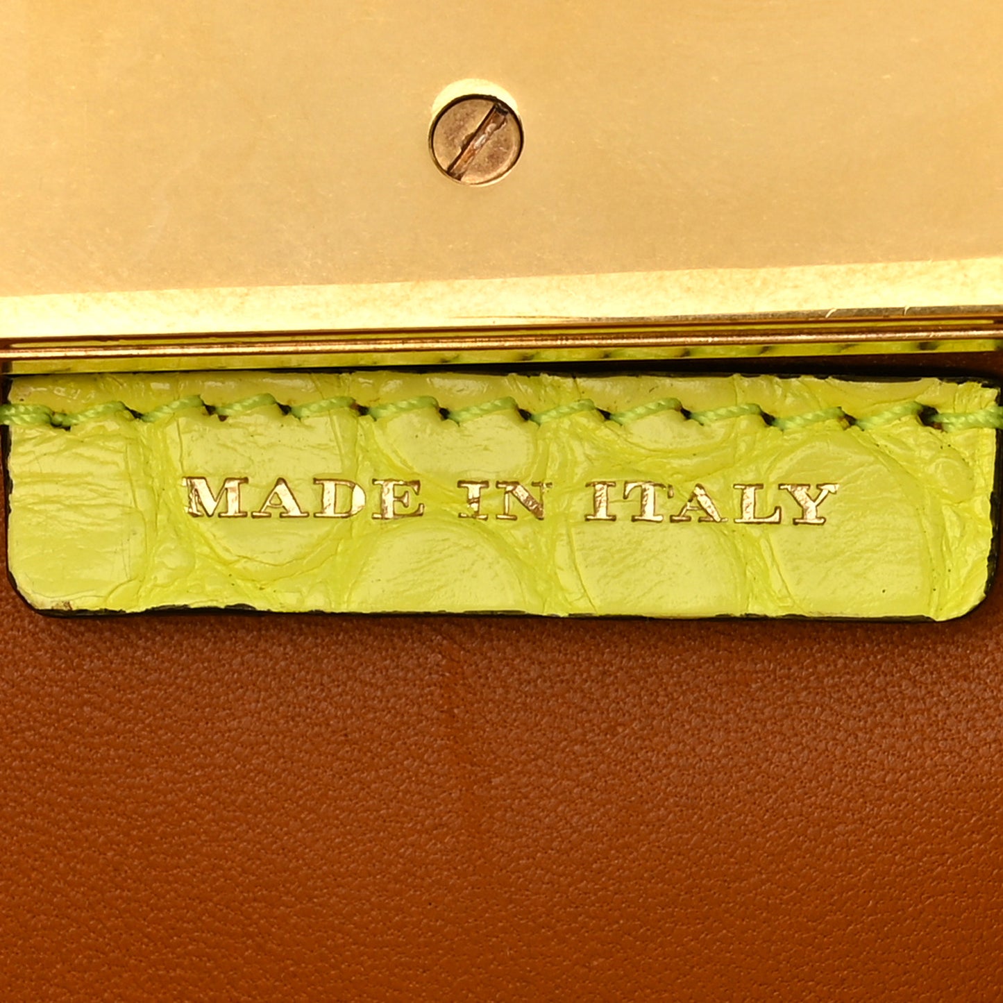 Alligator Mini Frame Bag Neon Yellow