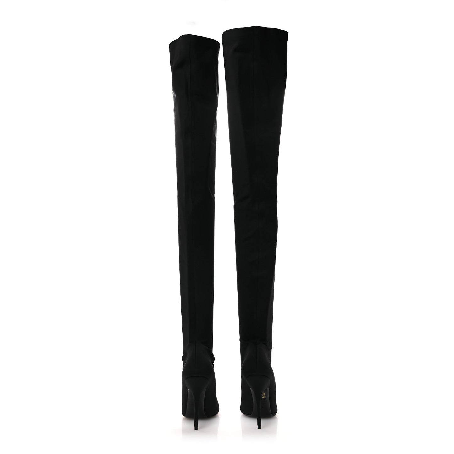 Matte Spandex Pointed Toe Knife 110mm Thigh High Boots 39 Black