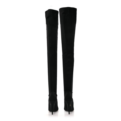 Balenciaga Matte Spandex Pointed Toe Knife 110mm Thigh High Boots 39 Black 6 of 8