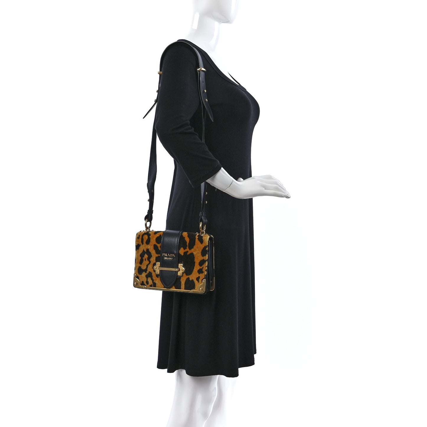 Velvet City Calf Leopard Print Cahier Bag