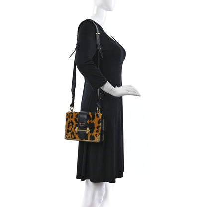 Prada Velvet City Calf Leopard Print Cahier Bag 2 of 9