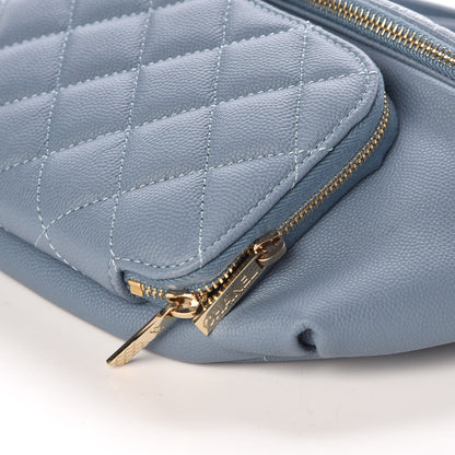 Chanel Caviar Quilted Business Affinity Waist Bag Blue 6 of 10