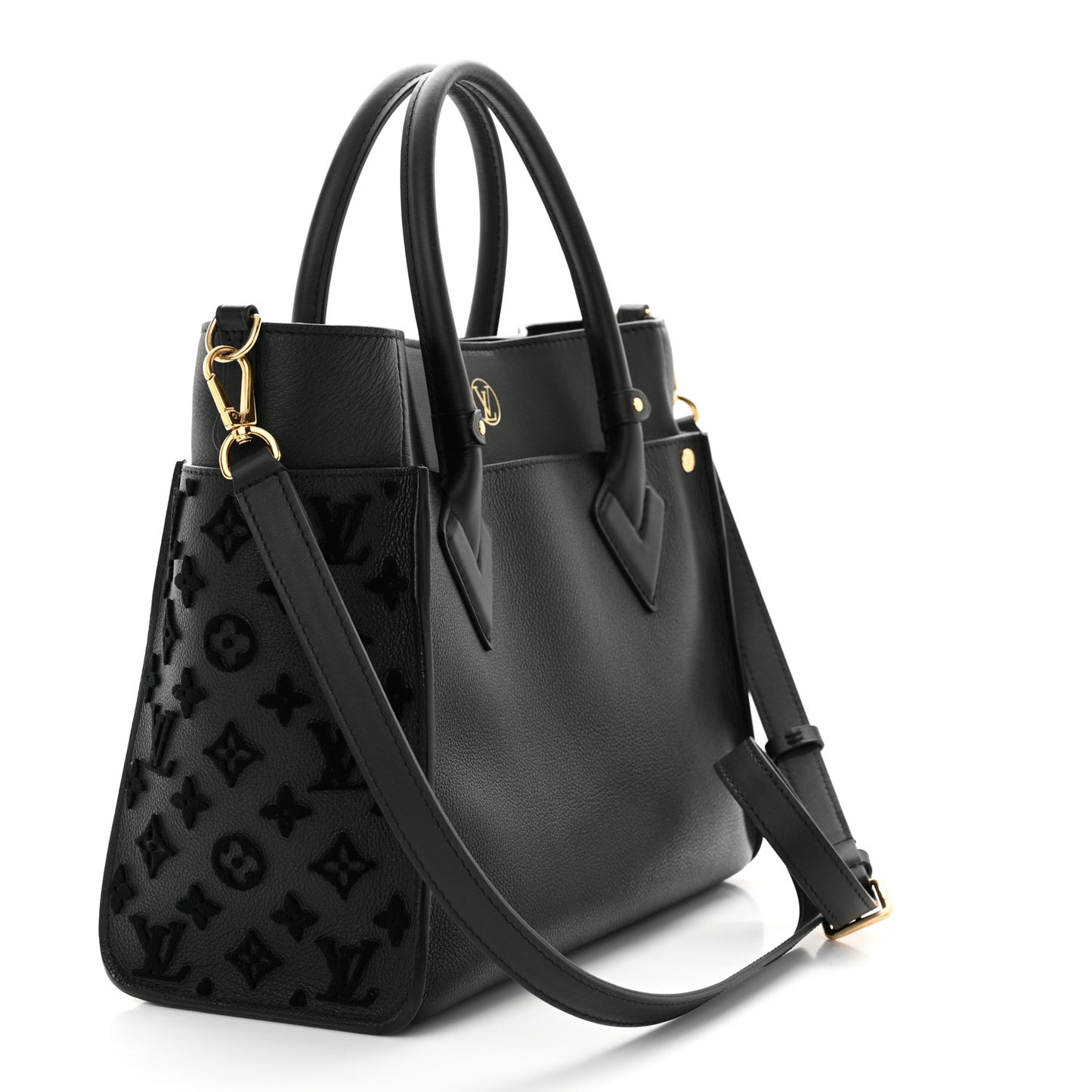 Calfskin Monogram Tufting On My Side Black