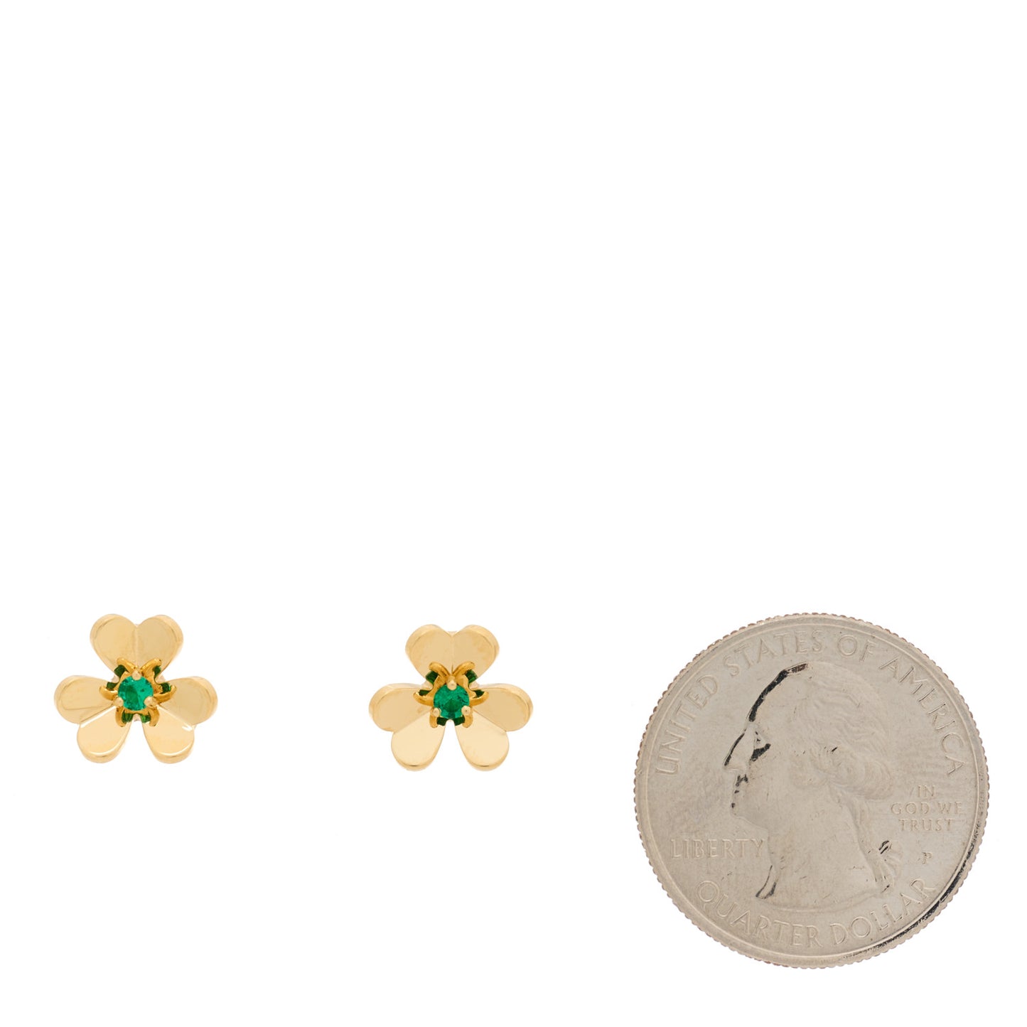 18K Yellow Gold Emerald Mini Frivole Earrings