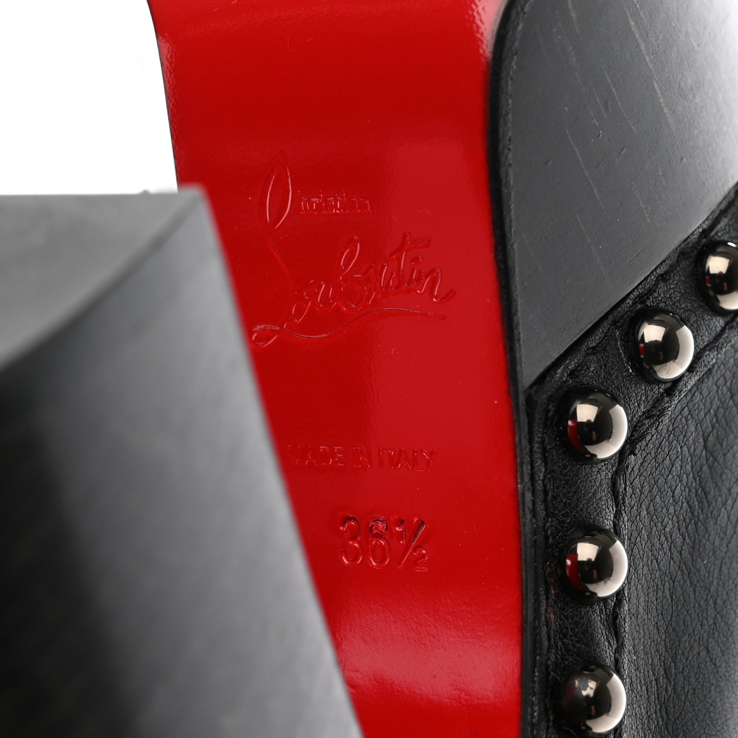Calfskin Studded Joan 130 Booties 36.5 Black