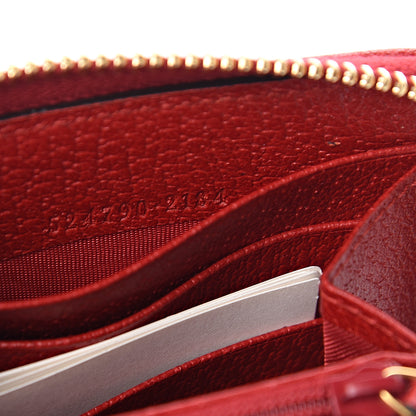 Gucci Canvas Sylvie Stripe Logo Zip Around Wallet Mystic White Hibiscus Red Maritime 6 of 8