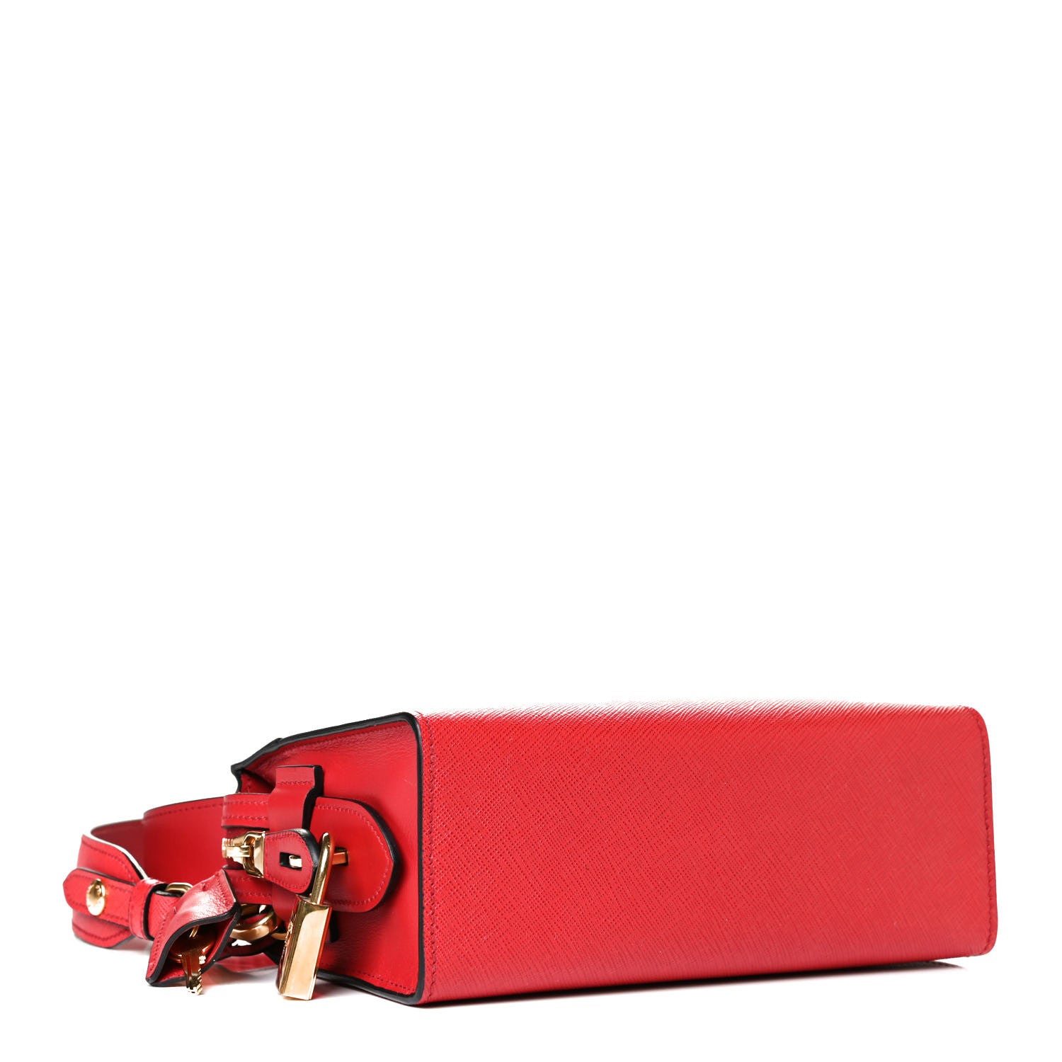 Prada Saffiano Soft Calfskin Bandoliera Bag Rosso 3 of 6