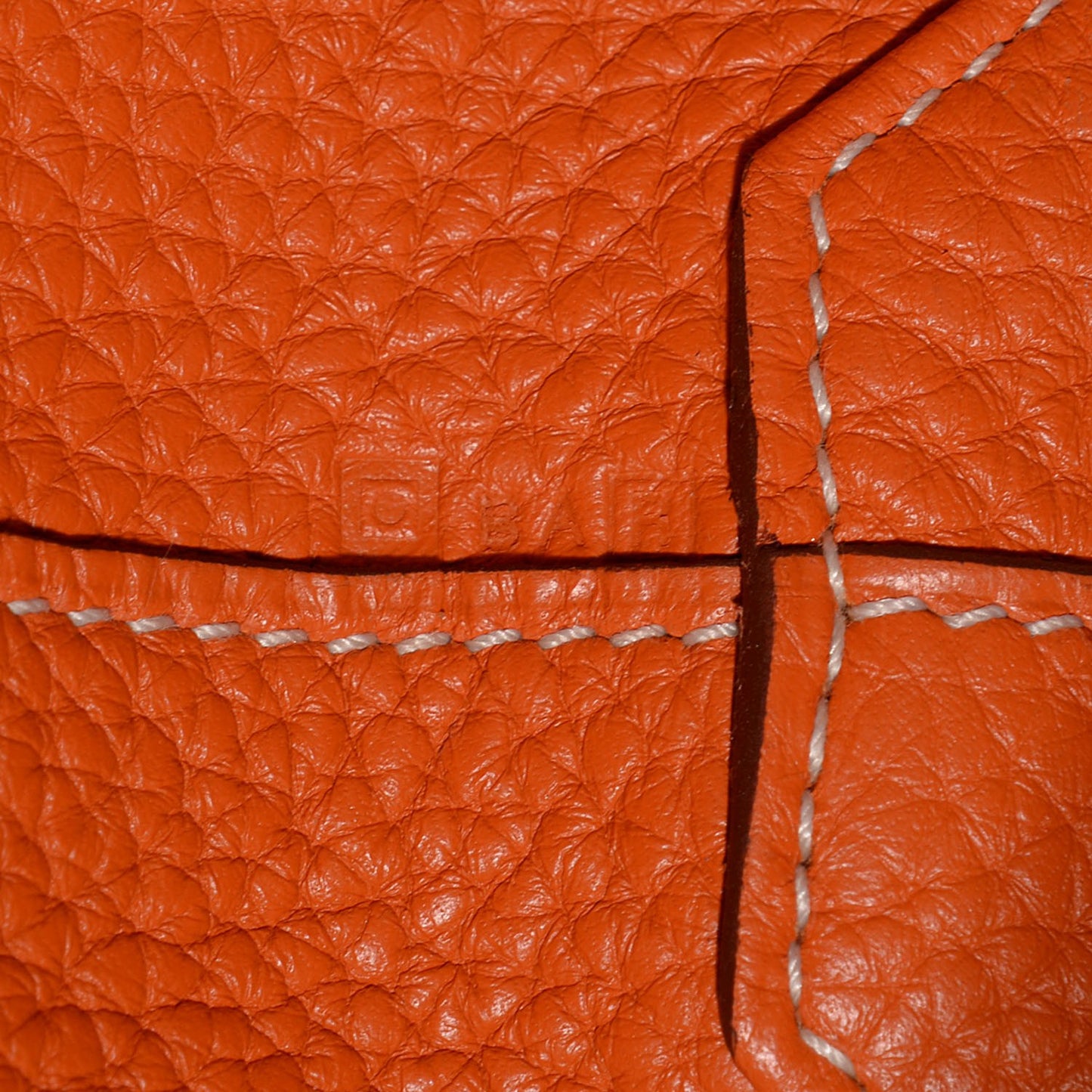 Taurillon Clemence Double Sens 36 Reversible Tote Gold and Orange