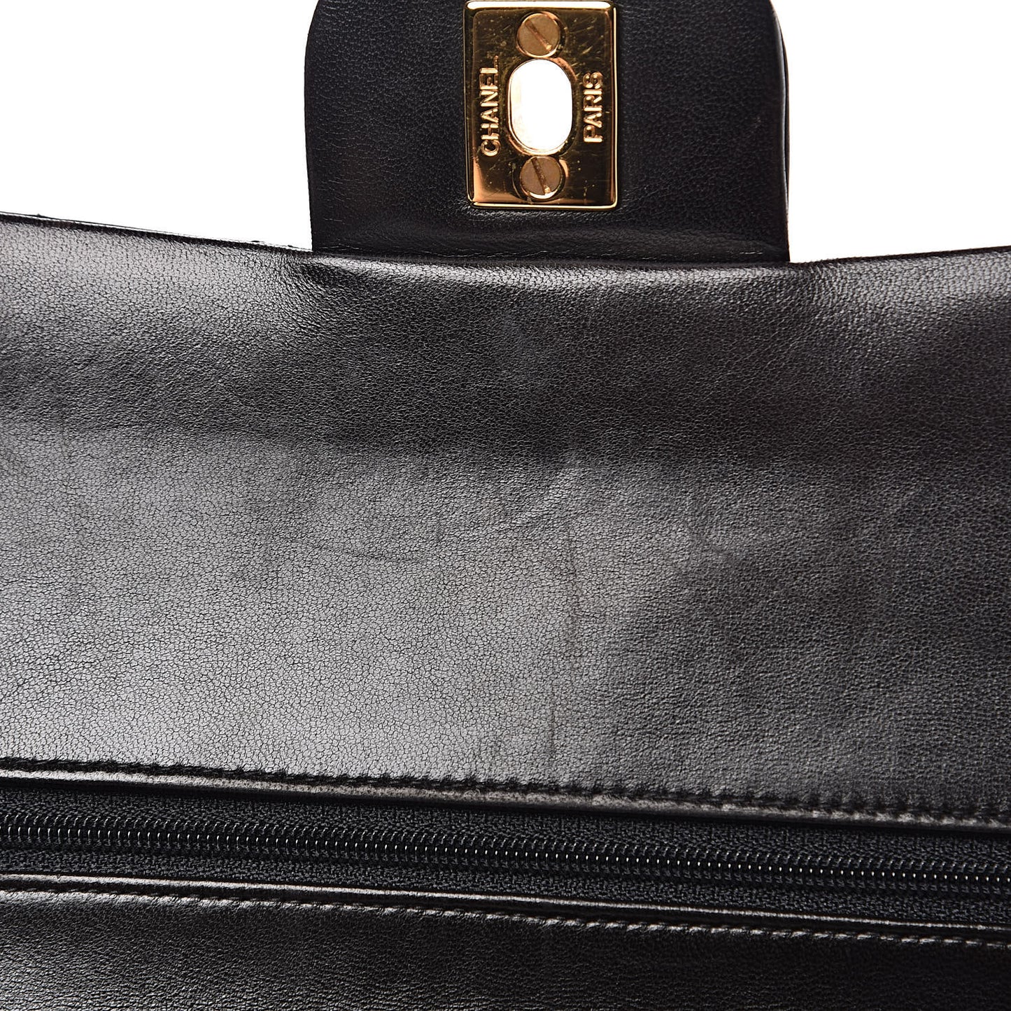 Lambskin Quilted Medium Double Flap Black