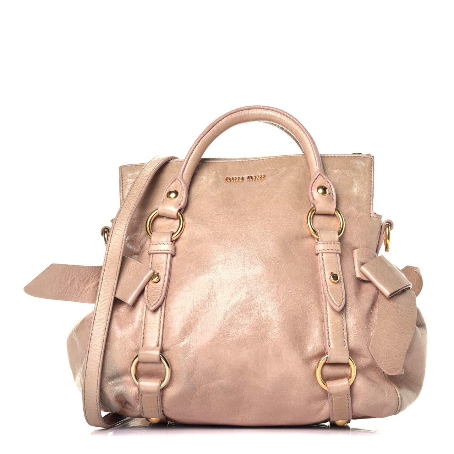 Vitello Lux Mini Bow Bag Cipria