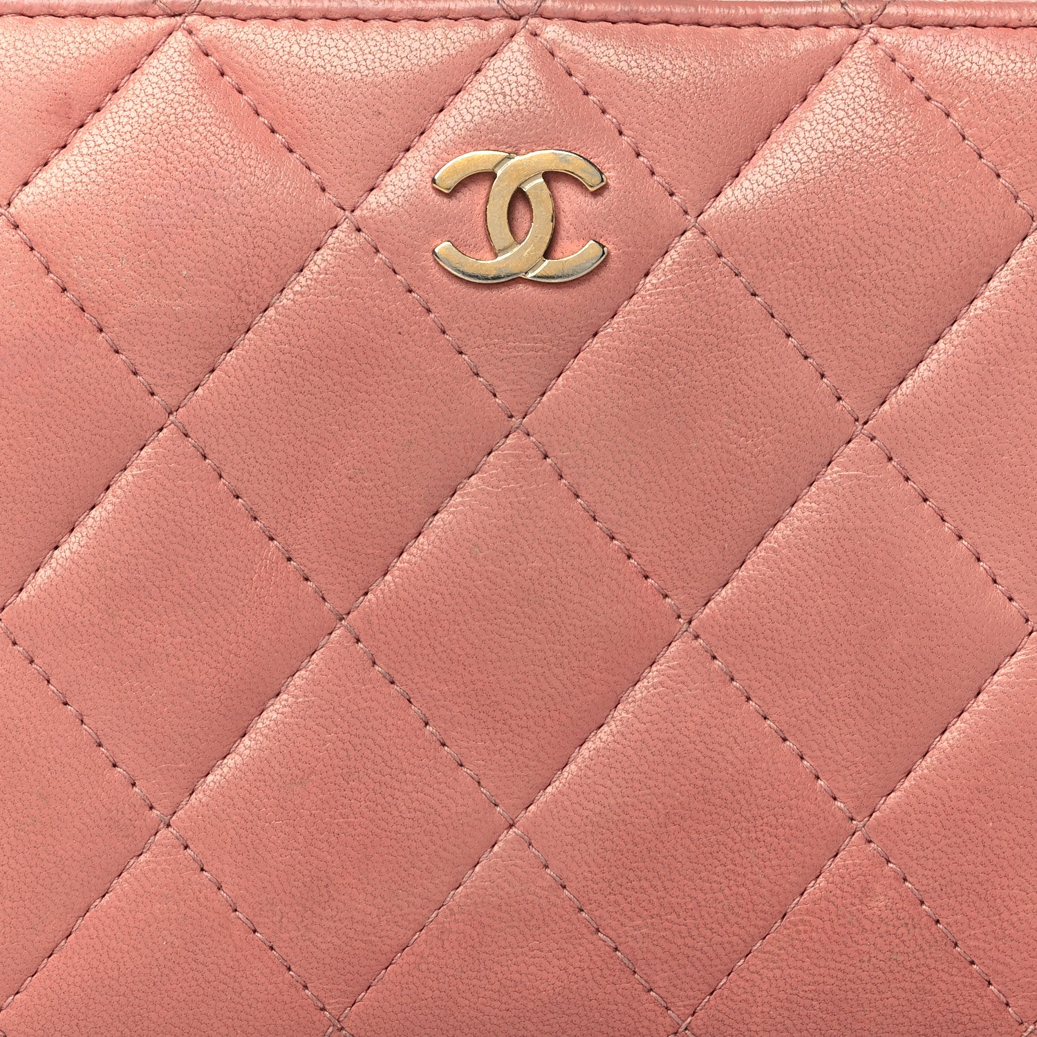 Chanel Lambskin Quilted Large Gusset Zip Around Wallet Light Pink 8 of 10