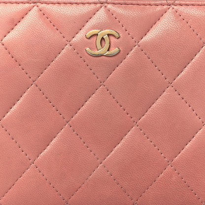 Chanel Lambskin Quilted Large Gusset Zip Around Wallet Light Pink 8 of 10