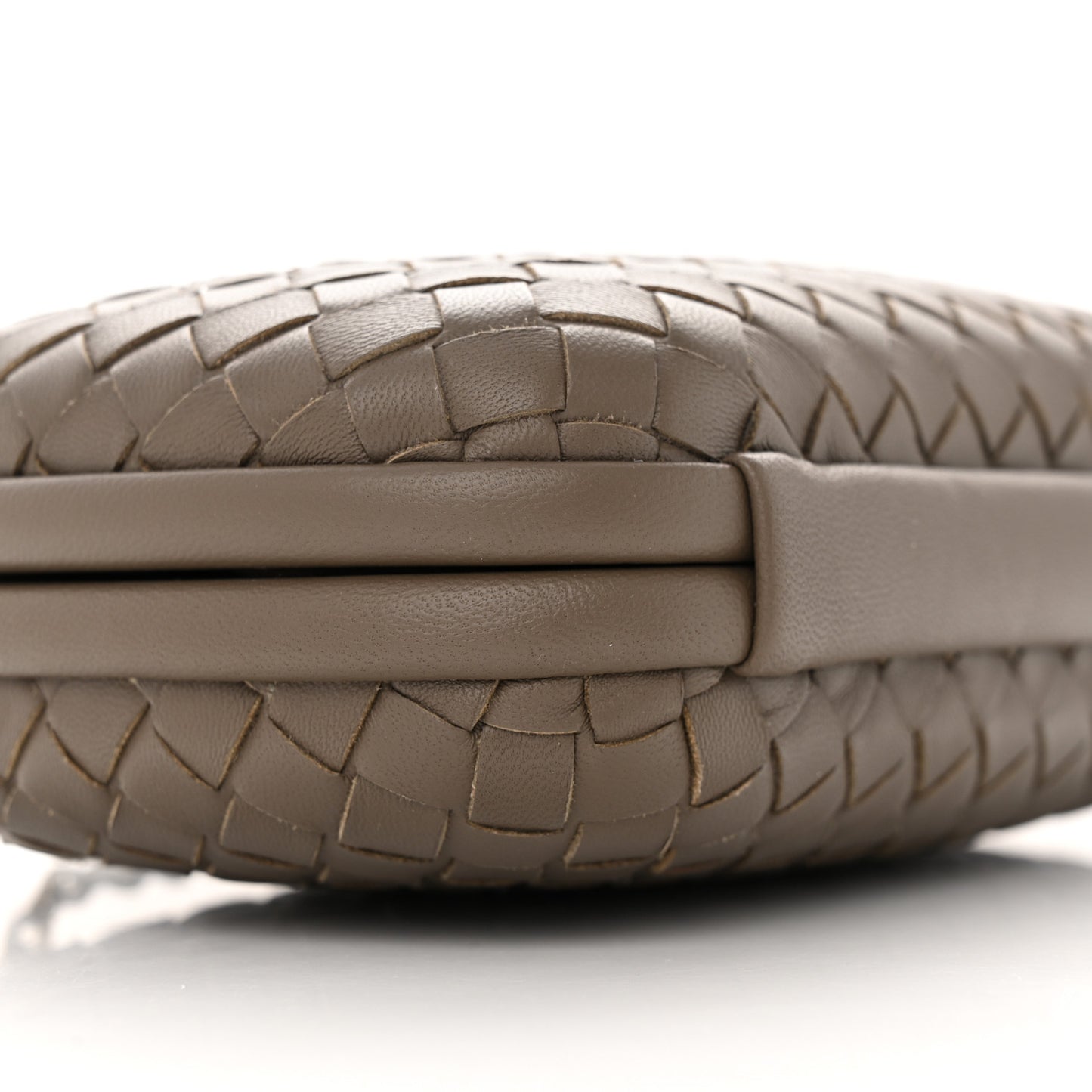 Nappa Intrecciato Chain Knot Clutch Steel