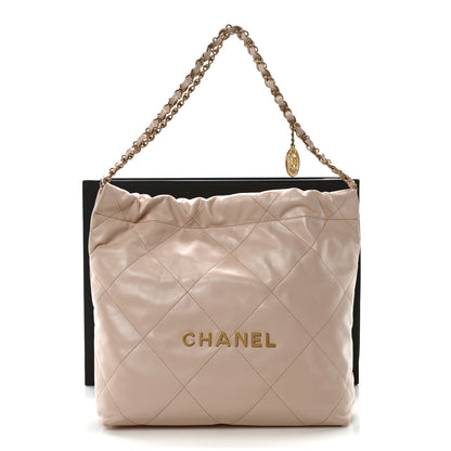 Chanel Calfskin Quilted Small Chanel 22 Light Pink 12 of 12