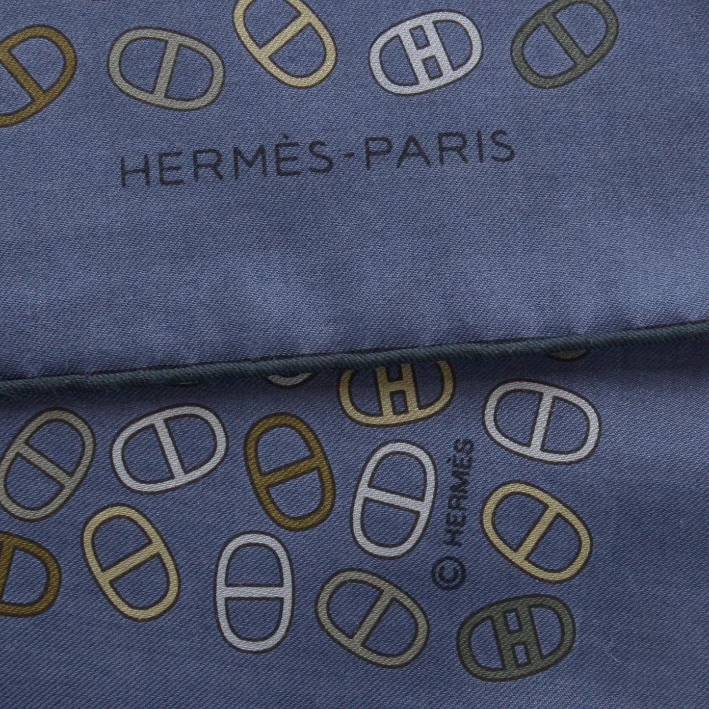 Cotton Maillons Dechaines Scarf 90 Bleu Hussard and Marine