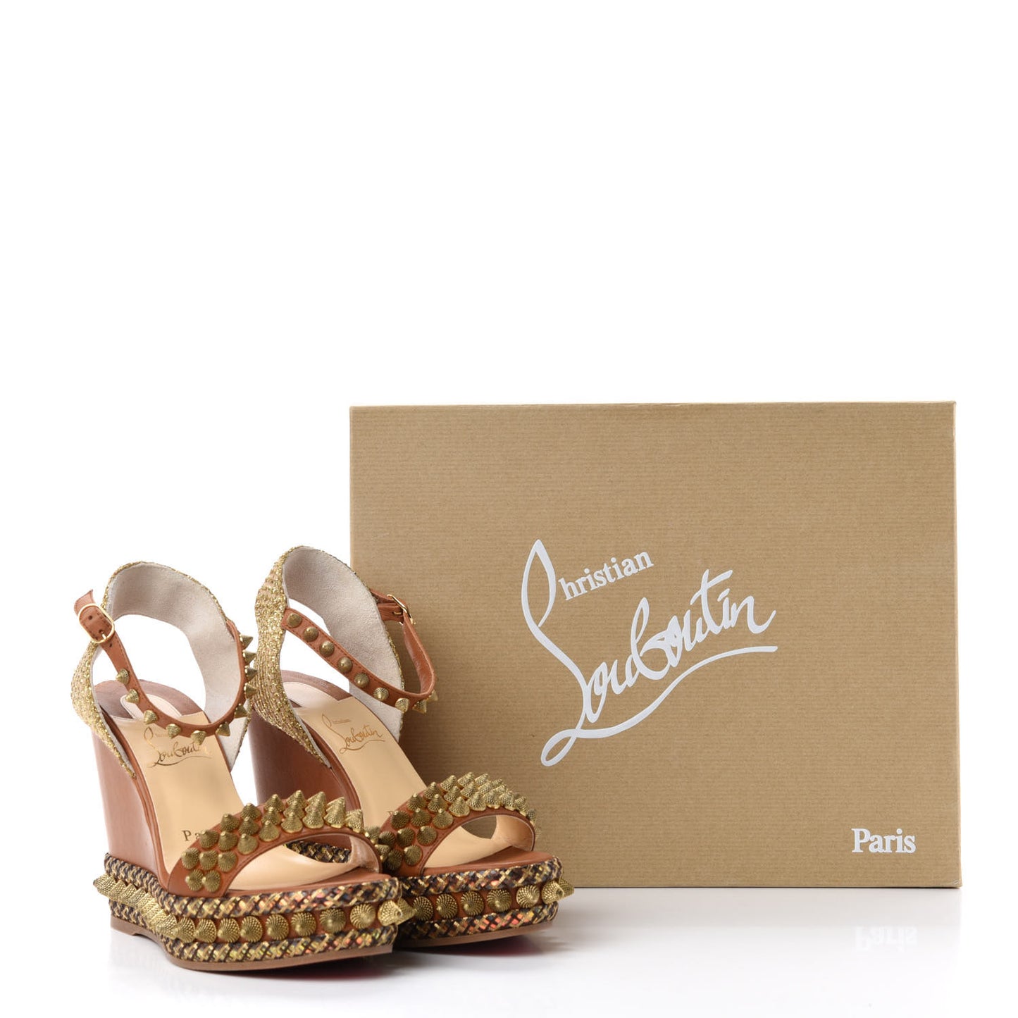 Calfskin Cordorella 110 Wedge Sandals 35 Version Cuoio