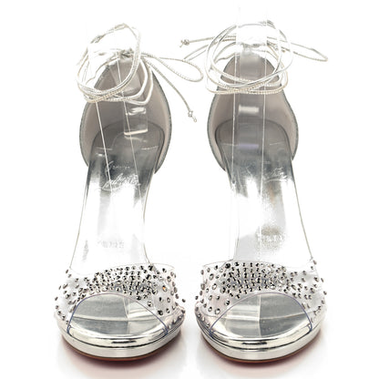Christian Louboutin PVC Glitter Crystal Degratina Frou 120 Pumps 38.5 Silver 3 of 8