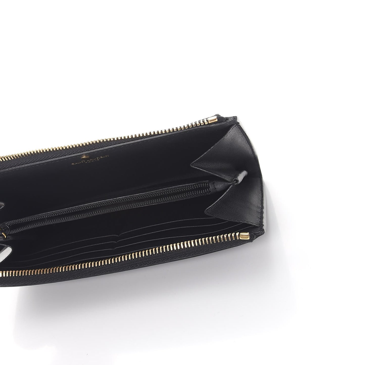 Calfskin Classic Y Ligne Zip Wallet Black