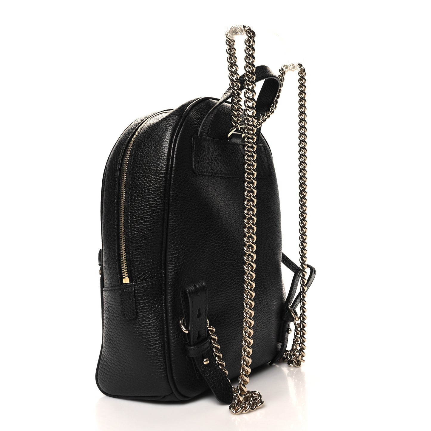 Pebbled Calfskin Soho Chain Backpack Black