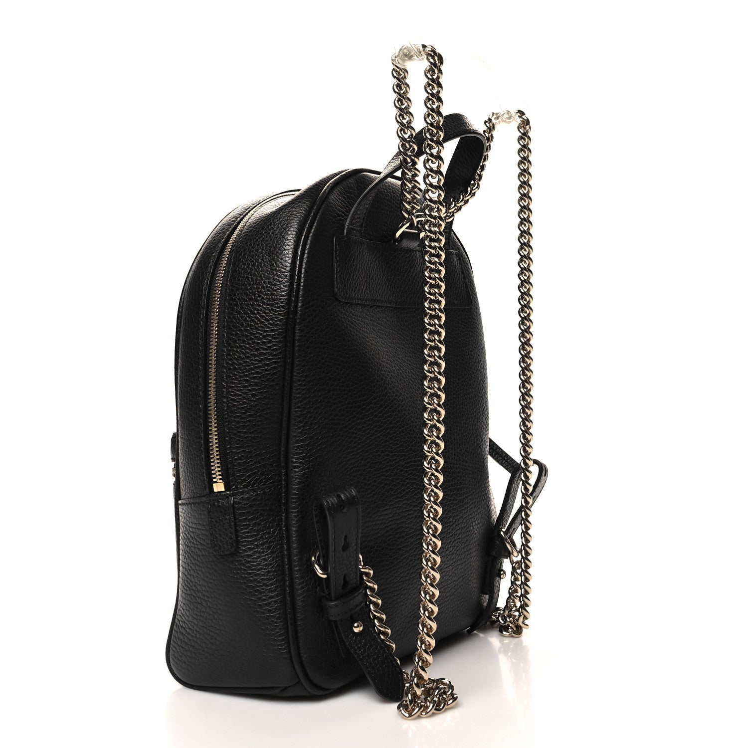 Gucci Pebbled Calfskin Soho Chain Backpack Black 3 of 11