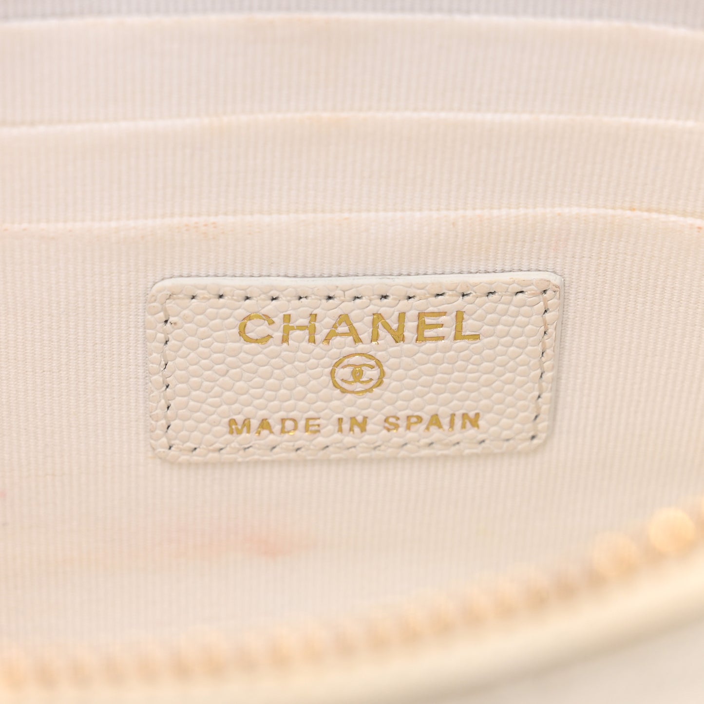 Caviar Quilted Cosmetic Case White
