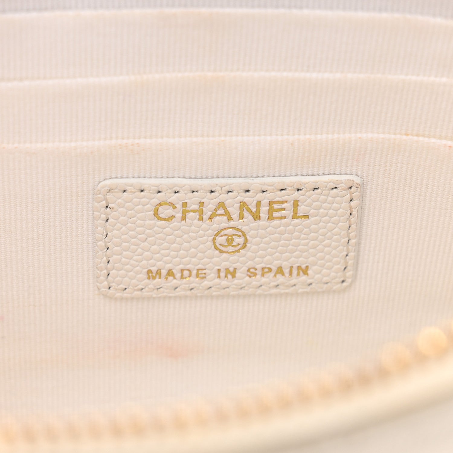 Chanel Caviar Quilted Cosmetic Case White 6 of 8