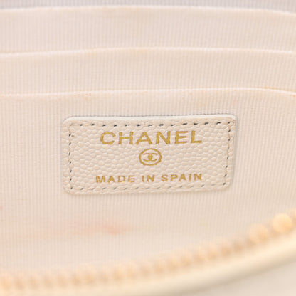 Chanel Caviar Quilted Cosmetic Case White 6 of 8