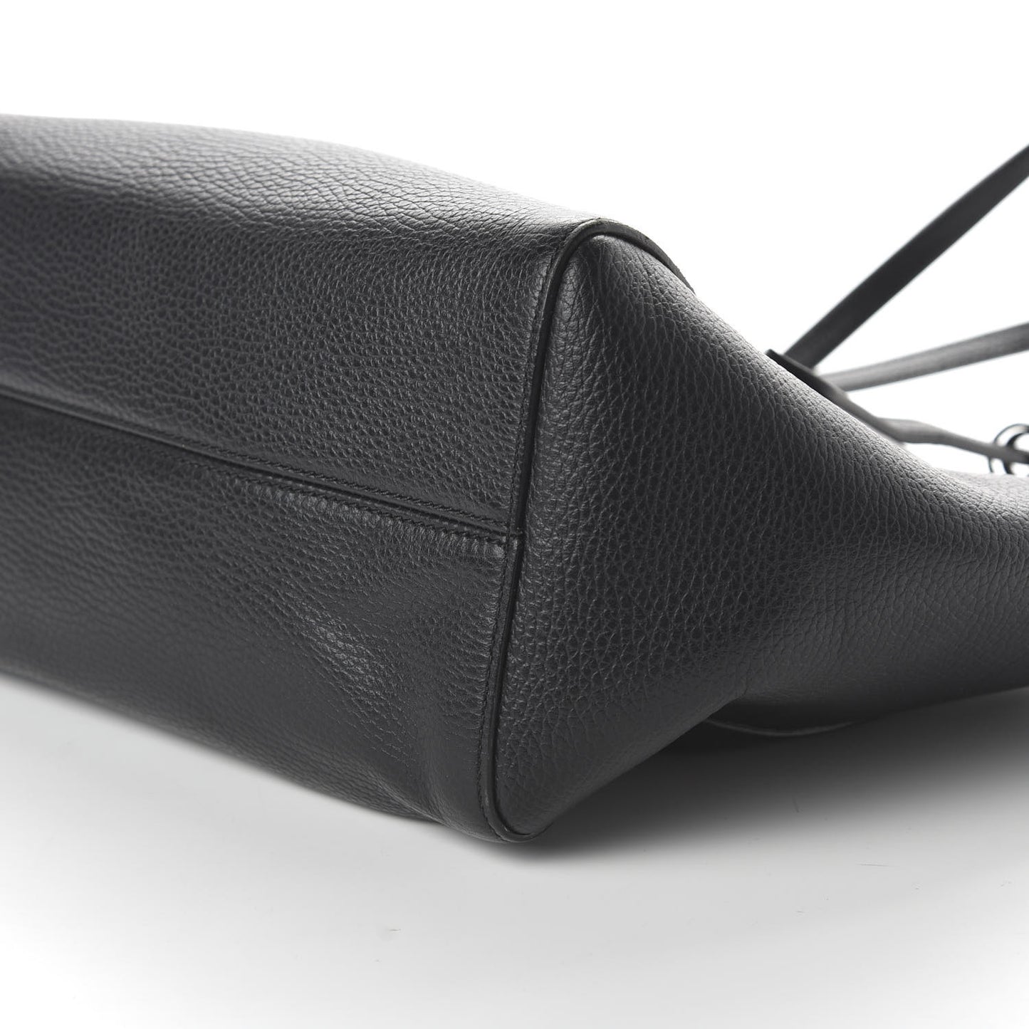 Pebbled Calfskin Small Swing Tote Black