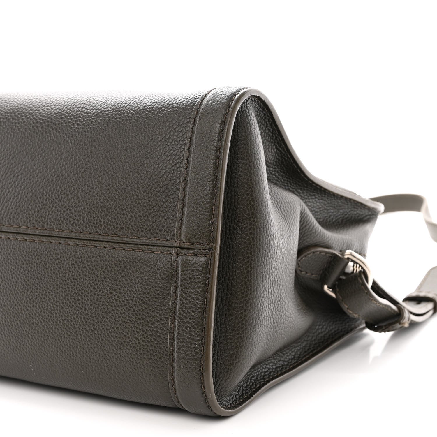 Alexander McQueen Pebbled Calfskin Small Skull Padlock Zip Around Tote Military Green 10 of 16