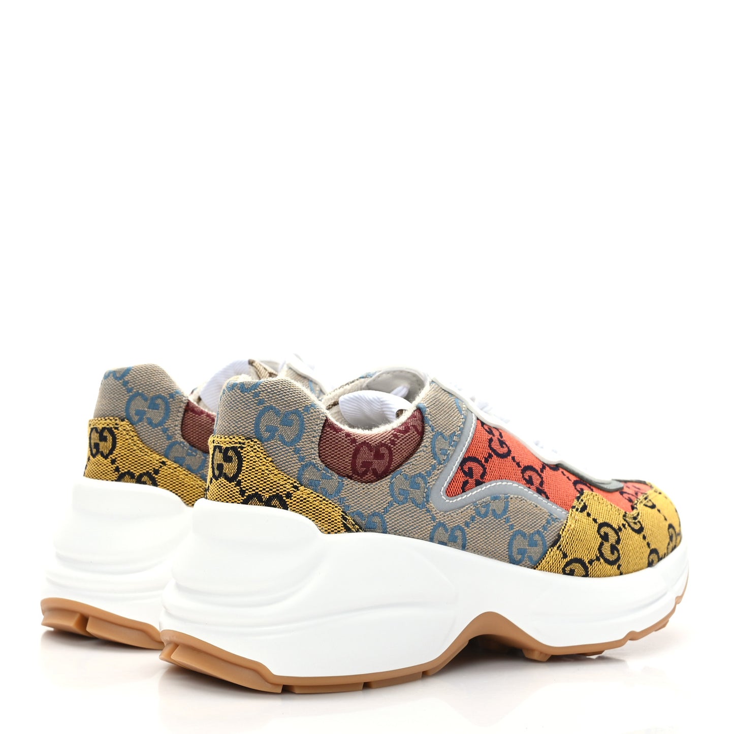 Monogram Multicolor Demetra Womens Rhyton Sneakers 36 Yellow Blue Great White Tabasco