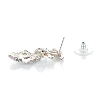 Chanel Crystal CC Drop Earrings Silver 4 of 5