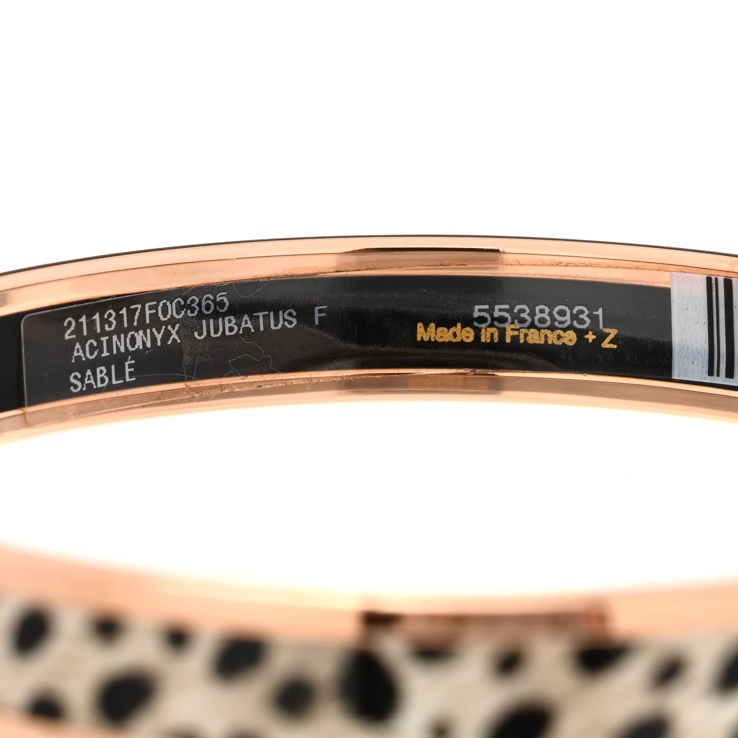 Enamel Printed Narrow Acinonyx Jubatus Bracelet 70 Sable