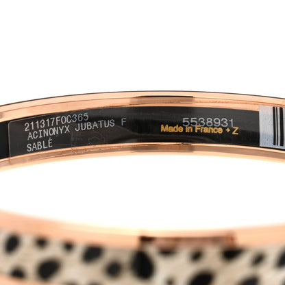 Hermes Enamel Printed Narrow Acinonyx Jubatus Bracelet 70 Sable 5 of 5
