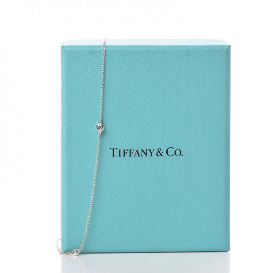 Sterling Silver Diamond .09ctw Elsa Peretti Diamonds by the Yard Three Station Necklace