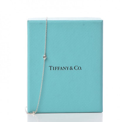 Tiffany Sterling Silver Diamond .09ctw Elsa Peretti Diamonds by the Yard Three Station Necklace 7 of 7