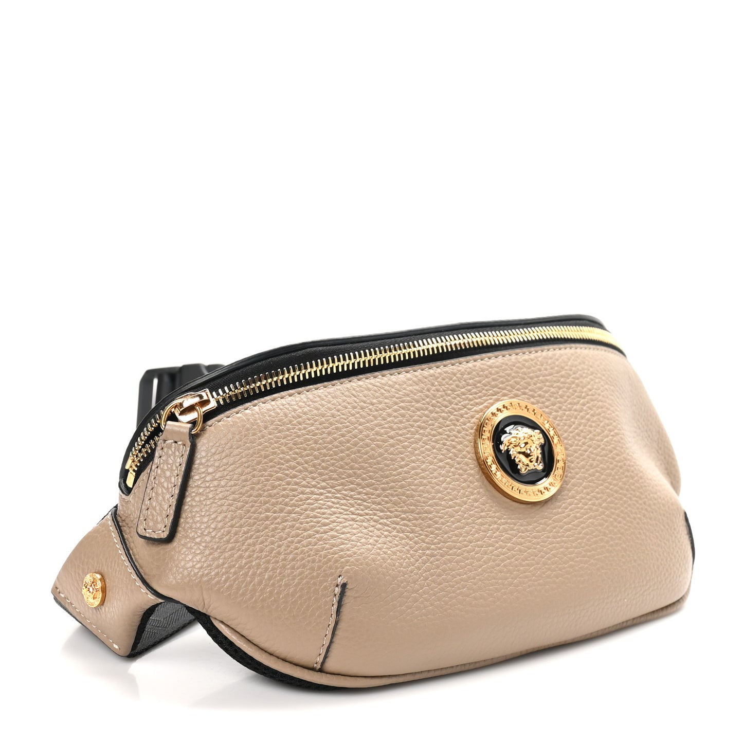 Grained Calfskin Vanitas Medusa Belt Bag Taupe