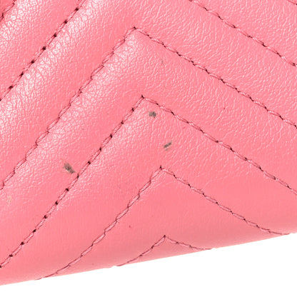 Chanel Calfskin Chevron Quilted Zip Around Boy Coin Purse Wallet Pink 10 of 16