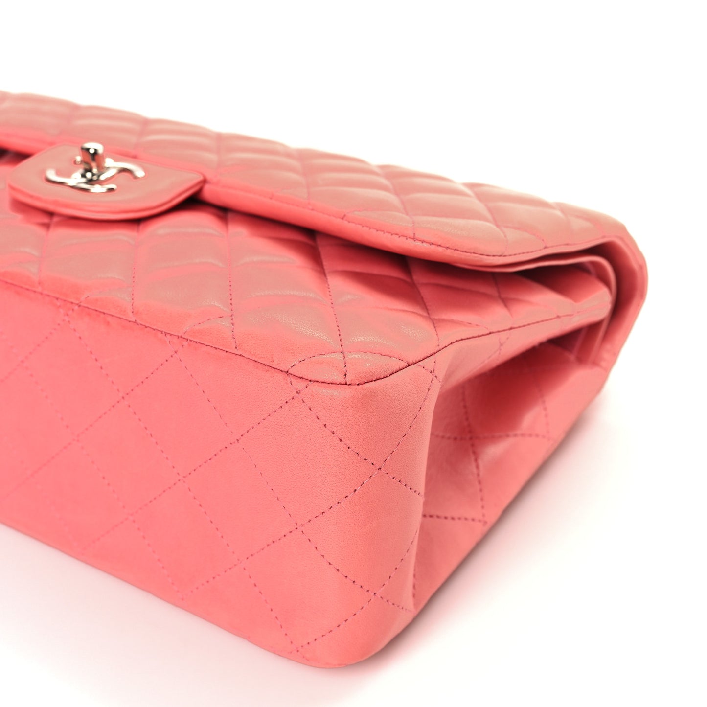 Lambskin Quilted Jumbo Double Flap Pink