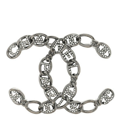 Chanel Ruthenium Crystal Paris Chain CC Chain Logo Brooch 1 of 3