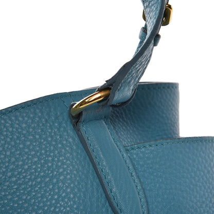 Prada Vitello Daino Side Pocket Shoulder Bag Marine 19 of 19