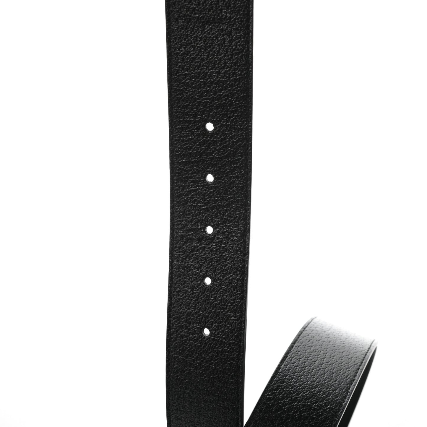 Textured Dollar Calfskin Nickel Double G 40mm Belt 85 34 Black