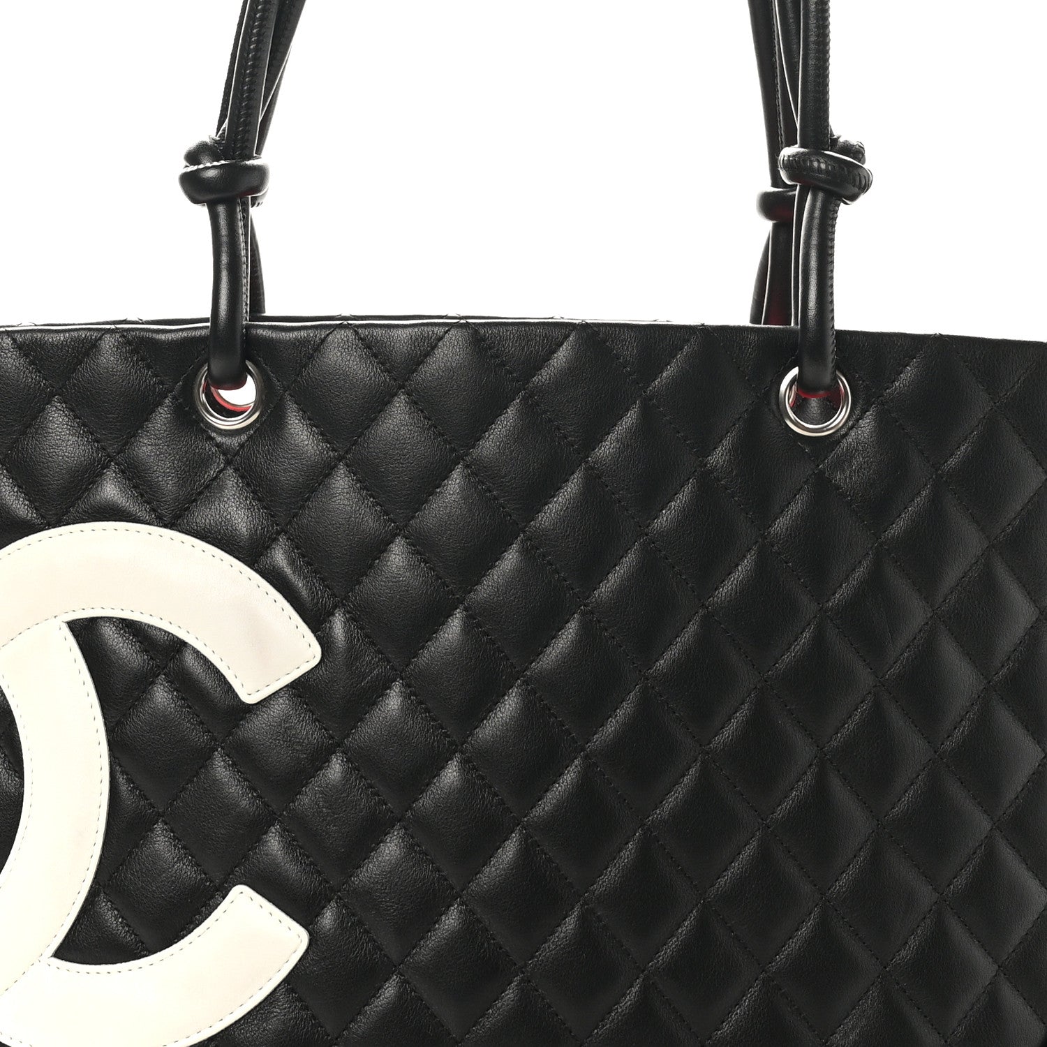 Chanel Calfskin Quilted Large Cambon Tote Black White 8 of 10
