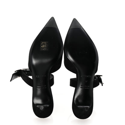Hermes Suede Goatskin Blink Mules 37 Black 6 of 10