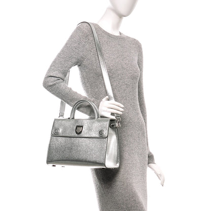 Christian Dior Metallic Grained Calfskin Medium Diorever Flap Silver 2 of 8